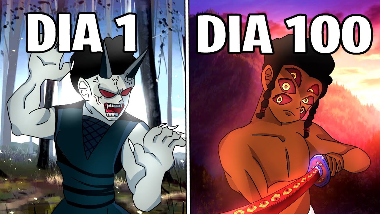 Eu Sobrevivi 100 dias como ONI de Demon Slayer no Minecraft