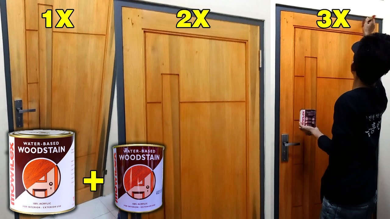 Cara Plitur Pintu Pakai Kuas dengan MOWILEX WOODSTAIN + CLEAR FINISH