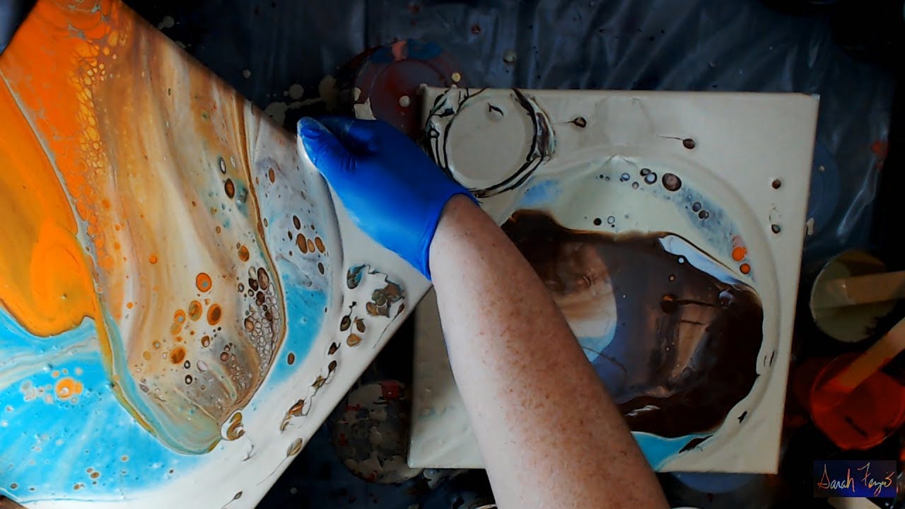 Pouring from Up High vs. Down Low - Paint and Water Acrylic Pouring