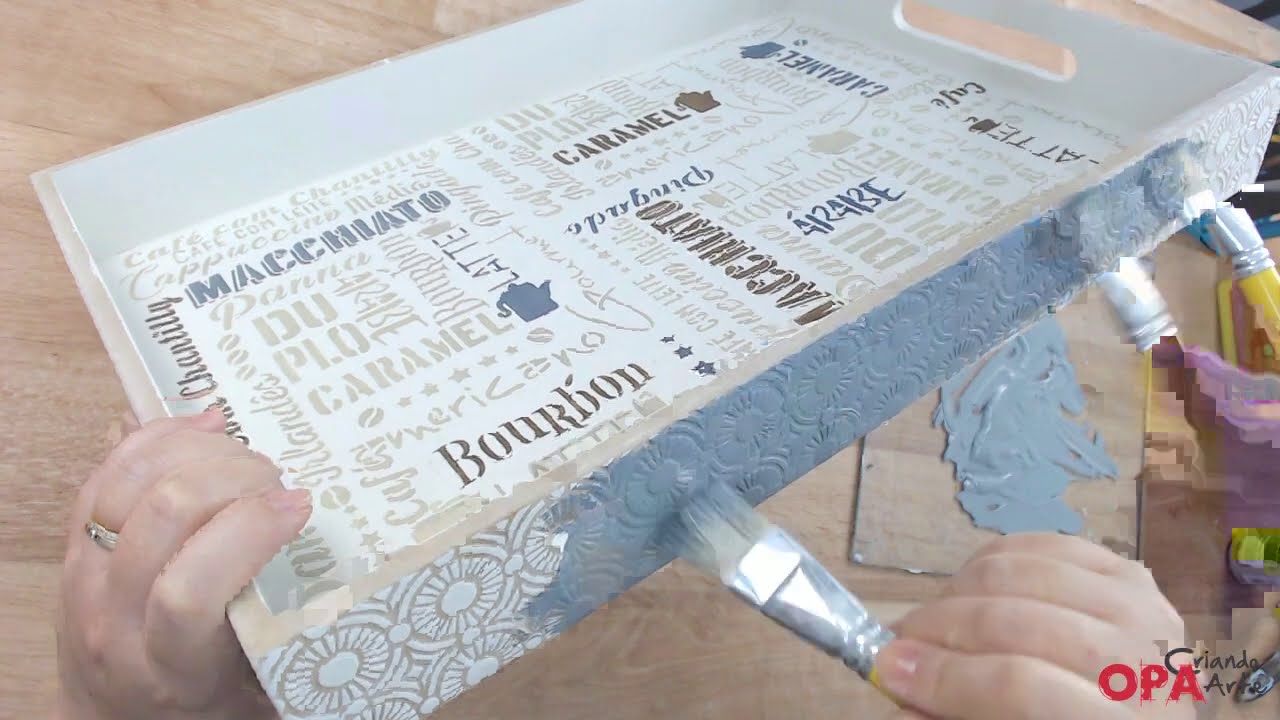 Kit Café Personalizado: Pintura e Textura com Stencil OPA por Mayumi Takushi