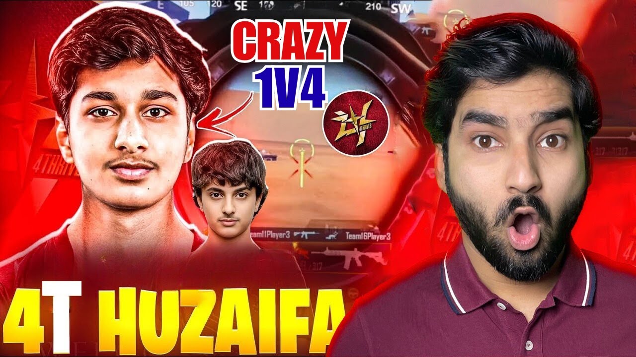Реакция на безумную победу 4T Huzaifa 1 на 4 | Лучшие моменты PUBG Mobile | 4THRIVES