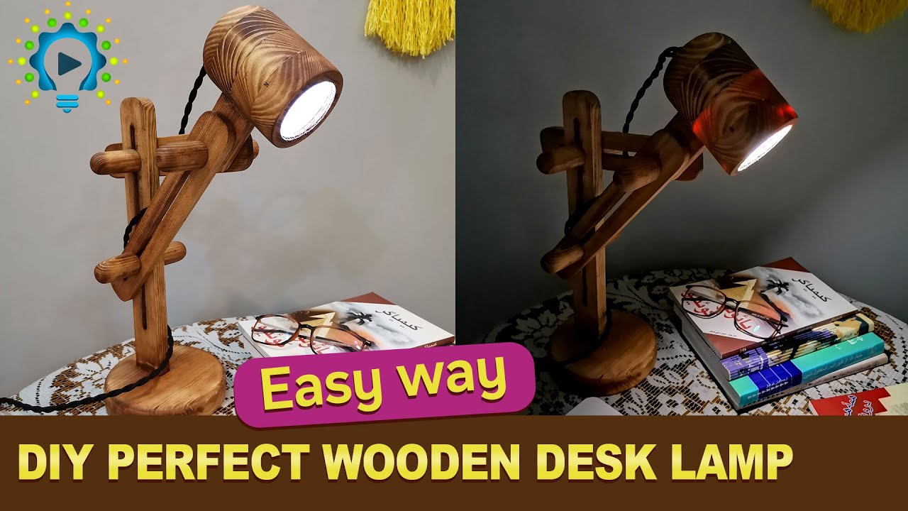 Diy perfect Desk lamp/how to make wooden table lamp/reading lamp