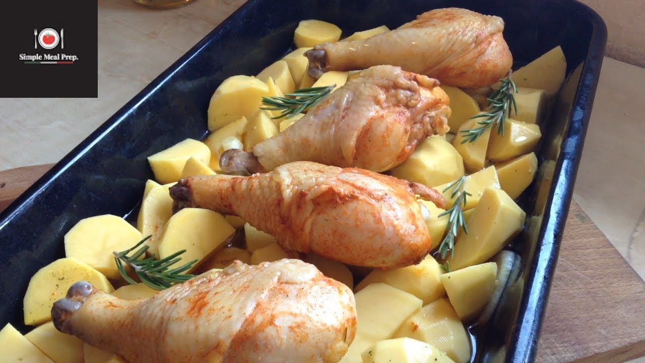 Pileći bataci i krompiri pečeni u rerni 👨‍🍳🥔 Recept za brzo, ukusno i jednostavno spremanje ručka