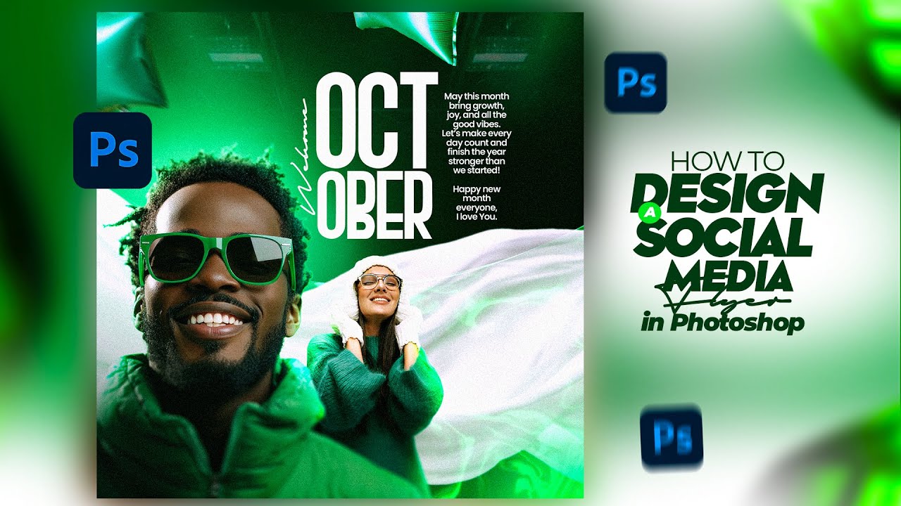 How to Design a Stunning New Month Flyer in Photoshop | Social Media Tutorial