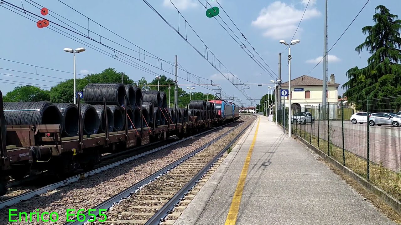 Spettacolare doppia trazione di E190 InRail con acciaio in transito ad Istrana