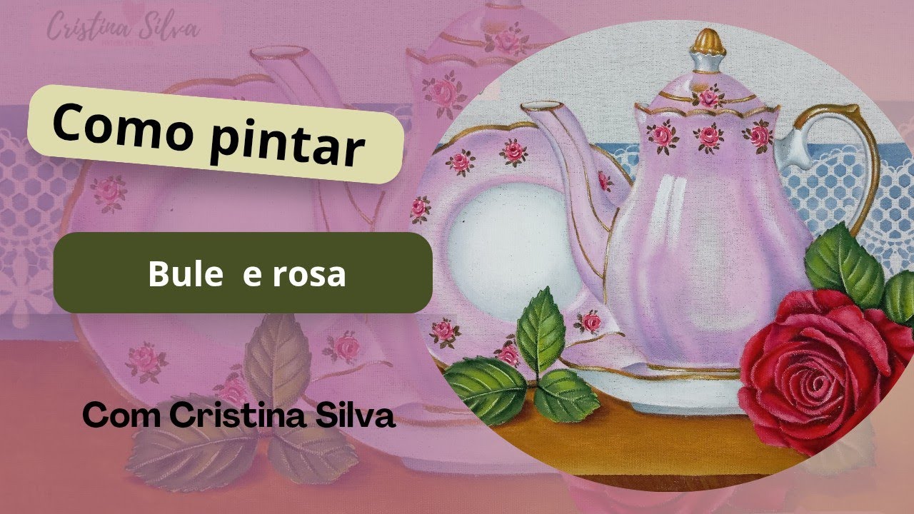 🔴COMO PINTAR -BULE DE PORCELANA COM ROSA -PARTE 1