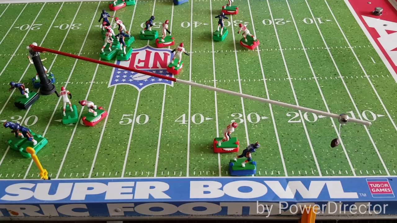 Electric football solitaire game. Chiefs vs Broncos