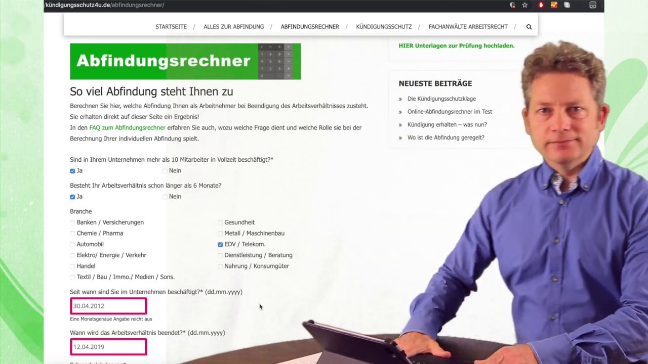 Abfindungsrechner - So viel Abfindung können Sie verlangen!