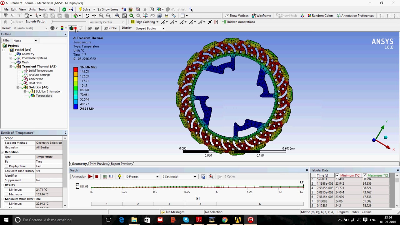 Coupled thermal stress analysis of brake rotor -ANSYS-FSAE video