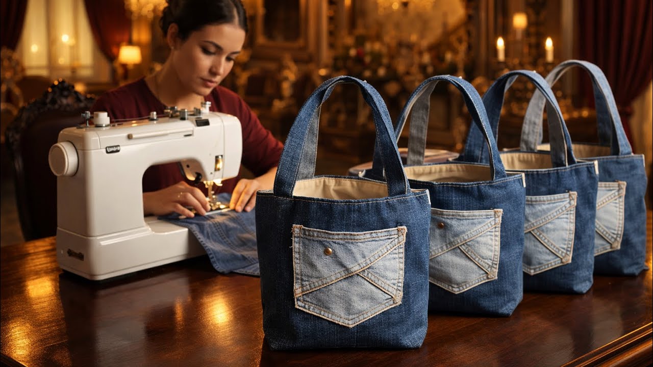 Ne jetez plus vos jeans ! Regardez ce sac magnifique fait main ✂️✨