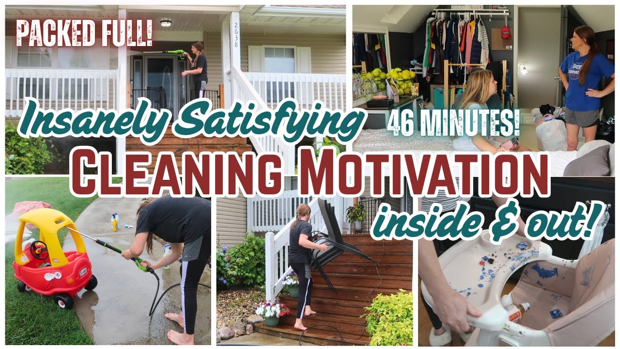 INSANELY SATISFYING CLEANING MOTIVATION. FRONT PORCH CLEANING / PRESSURE WASHING INDOOR CLEANING