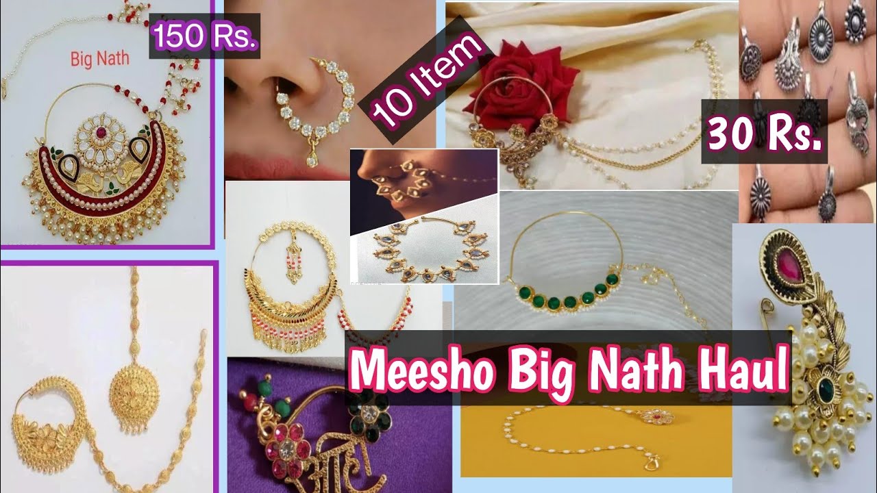 Meesho Big Nath Haul Video | Big Nose Ring Meesho | Starting 30 Rs. | Honest Review | Nose Pin Haul|