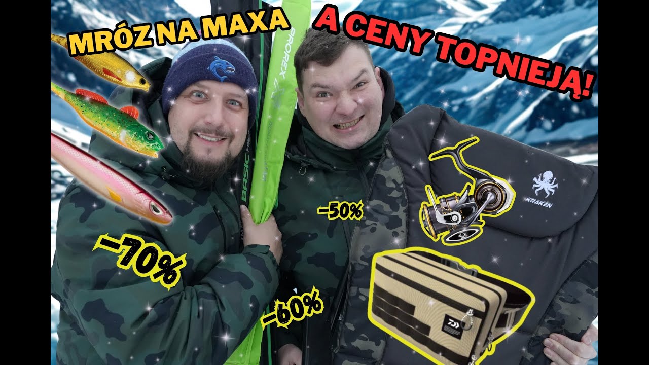 Gorący TOP DEALS na MROŹNE DNI!!! Wędki, Kołowrotki, Akcesoria nawet 70% TANIEJ!!!