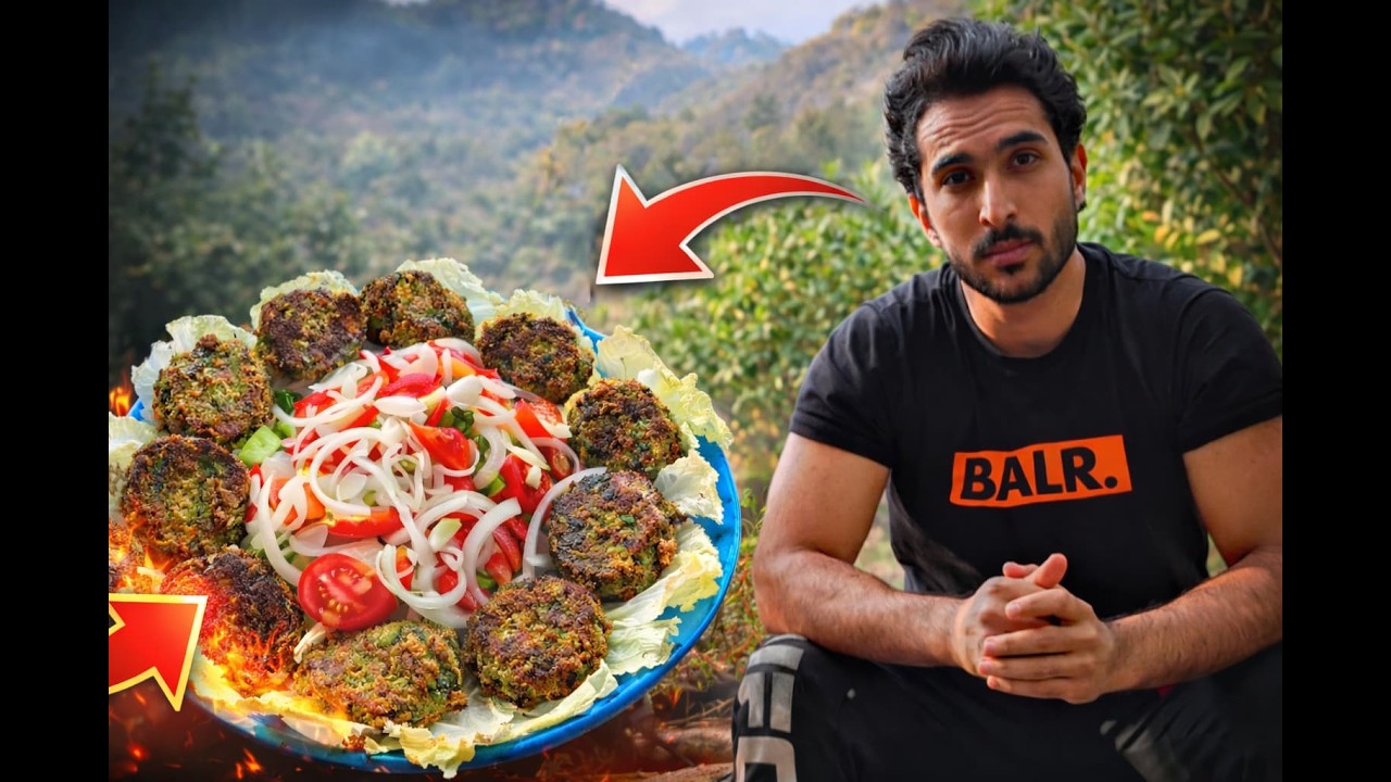 Cooking Persian Kuku Sabzi Over an Open Fire | Outdoor Camp Cooking 🔥