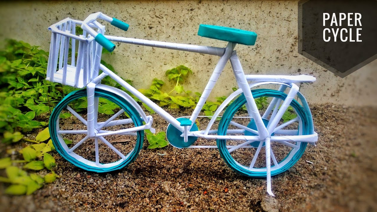 How To Make A Cycle With Paper | DIY Cycle Craft |Easy Paper Craft Miniature Cycle Making |Artbeats