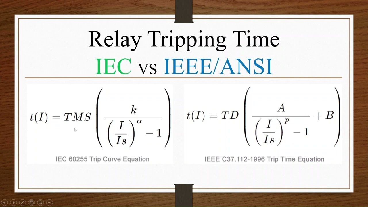 Relay Tripping Time using IEC and IEEE Inverse Curves