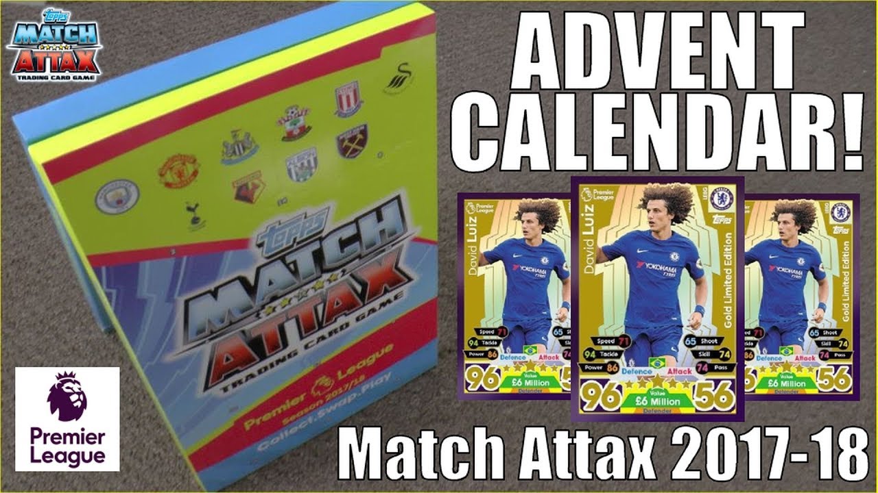 ADVENT CALENDAR | Match Attax 2017/18 Trading Cards | Luiz Gold Limited Edition