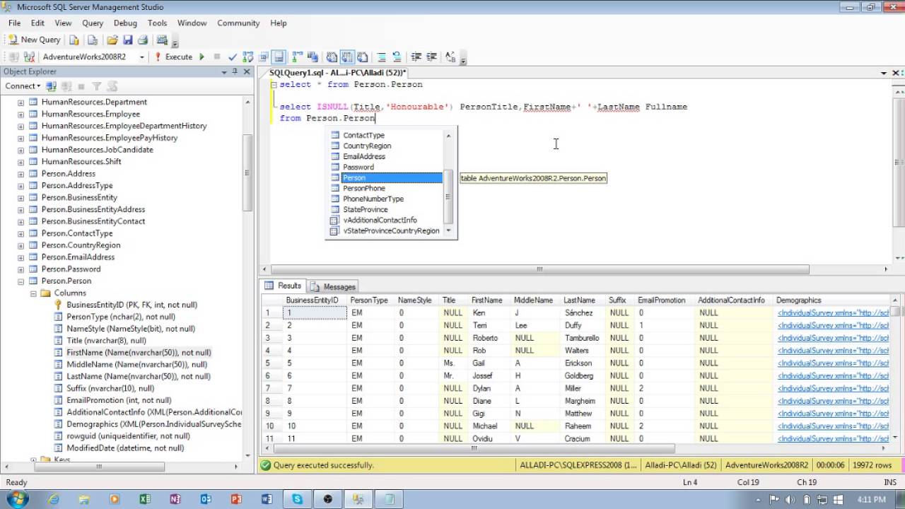 Database Training - Tsql Select