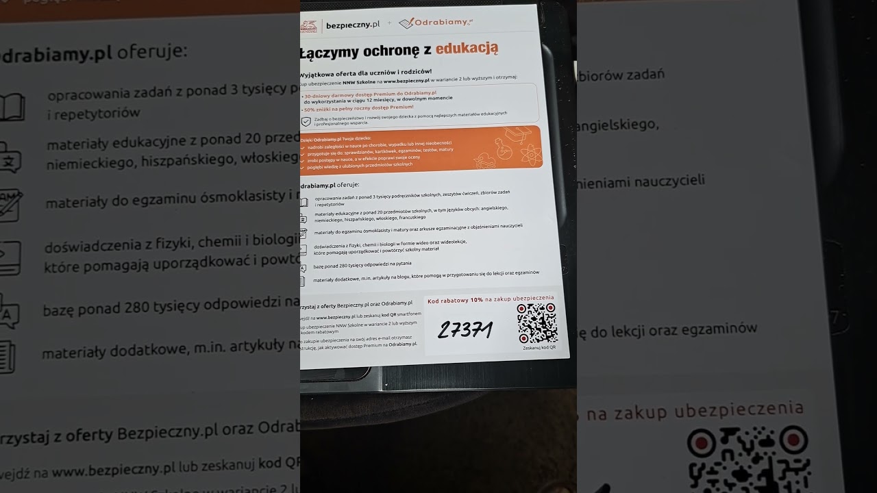 Odrabiamy.pl 30 dni dostęp gratis i 50% zniżki na pełny roczny dostęp, tylko  na bezpieczny.pl/27371