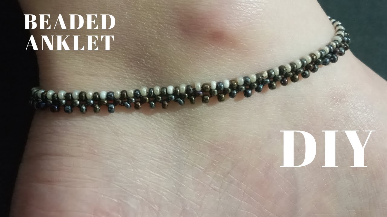 DIY beaded anklet//Anklet making tutorial at home