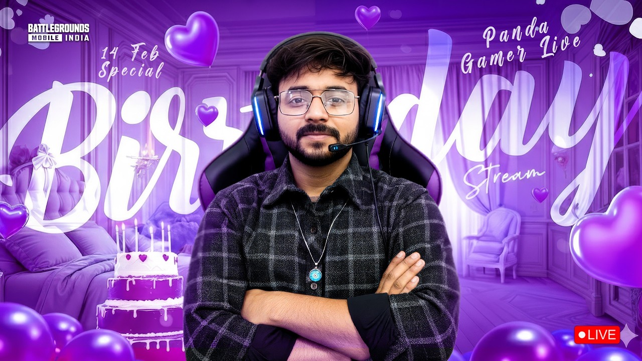 14 Feb Special: It's My Birthday! 🎂 Party with  ⁨@pandagamerislive⁩   🐼| BGMI LIVE 🔴 #bgmi  #shorts