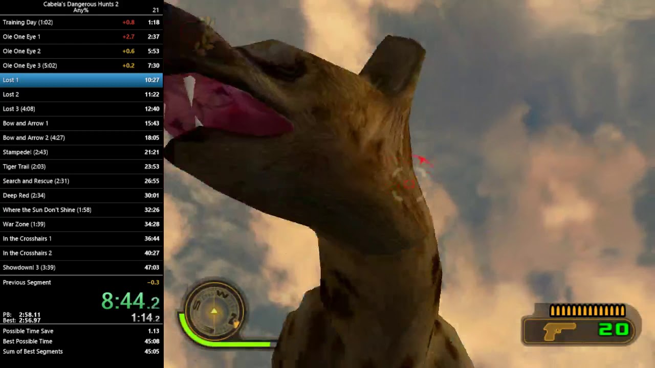 Cabela's Dangerous Hunts 2 - Any% Speedrun in 36:19 IGT / 44:32 RTA (PC)