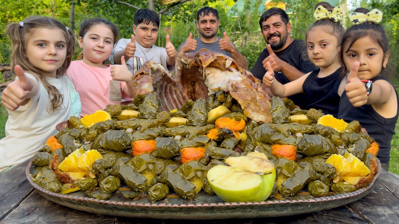 Tandoori Delight: Whole Lamb Stuffed with Traditional Grape Leaves Dolma