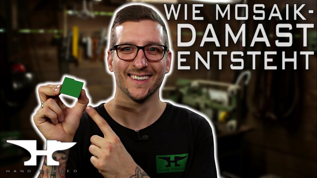 Beginne mein ersten Mosaikdamast zu schmieden | Schmiedepresse aus Holzspalter