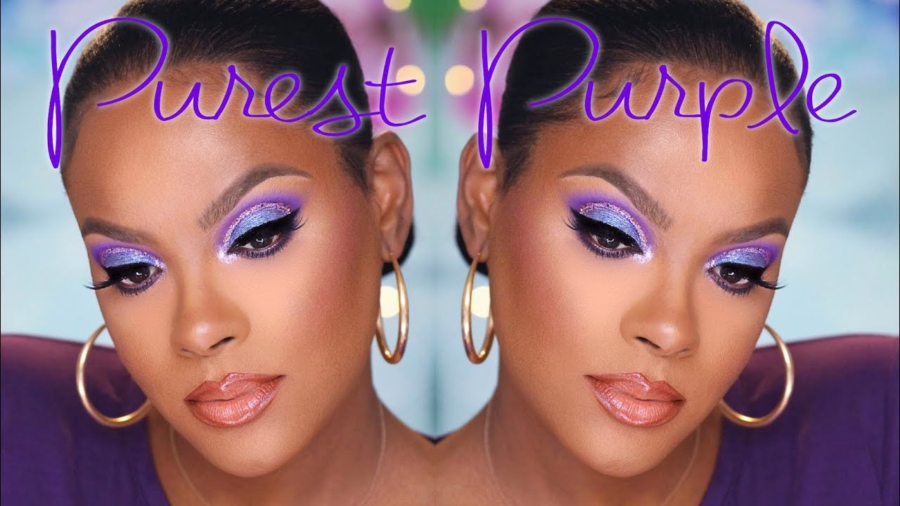 Purple Spring Time Glitter Cut Crease Makeup Tutorial GRWM