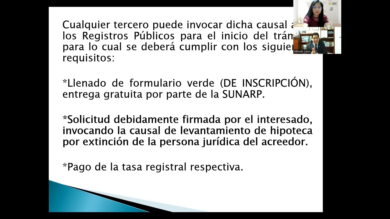 CONFERENCIA: Cancelación de Hipoteca por extinción de la persona jurídica del acreedor 