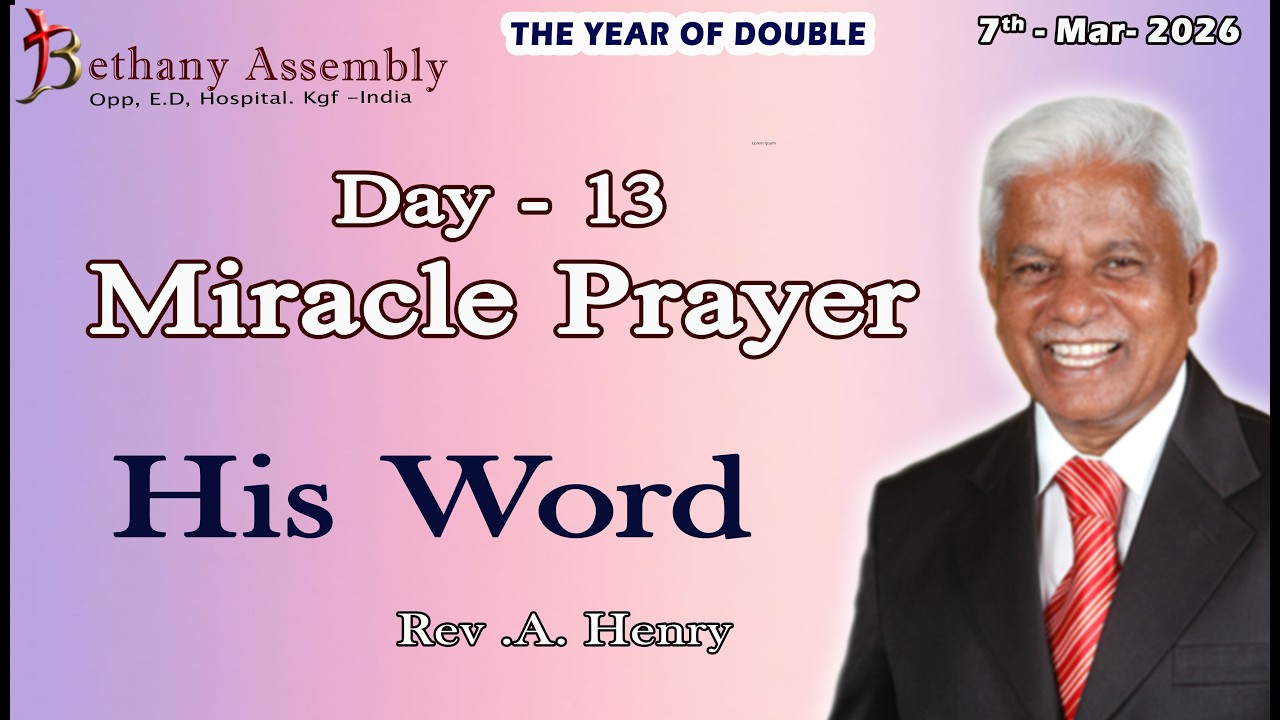 🔴Day -13 Miracle Fasting Prayer  With Rev. A. Henry  Rev. Paul Henry.  Bagc-kgf