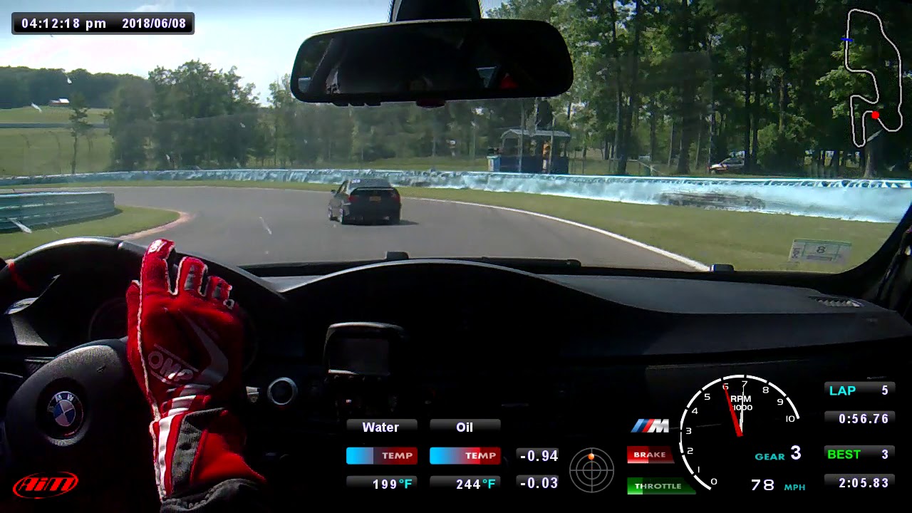 2018-06-08 Watkins Glen open track day w/ BMWCCA GVC - best lap 2:05.83