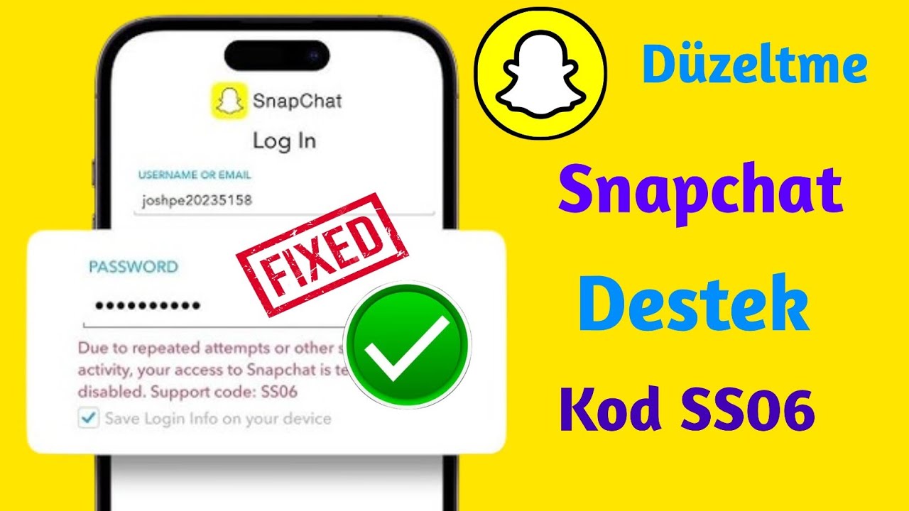 iPhone / Android'de Snapchat Destek Kodu SS06 Nasıl Düzeltilir