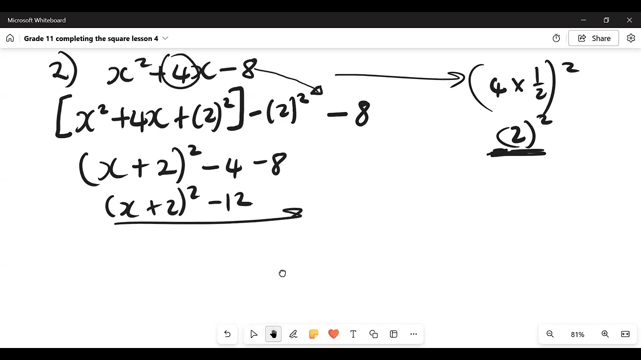 Grade 11 Completing the square