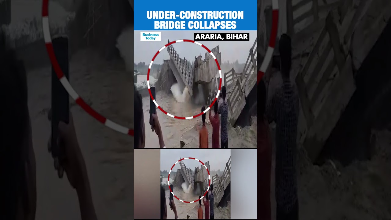 #ViralVideo | ₹12-crore Under-Construction Bridge Collapses In Bihar&rsquo;s Araria District