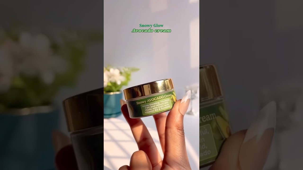Snowyglow avacado cream💚 #skincare #ytshorts #beauty #nighttimebeautyroutine #brightskin #avacado