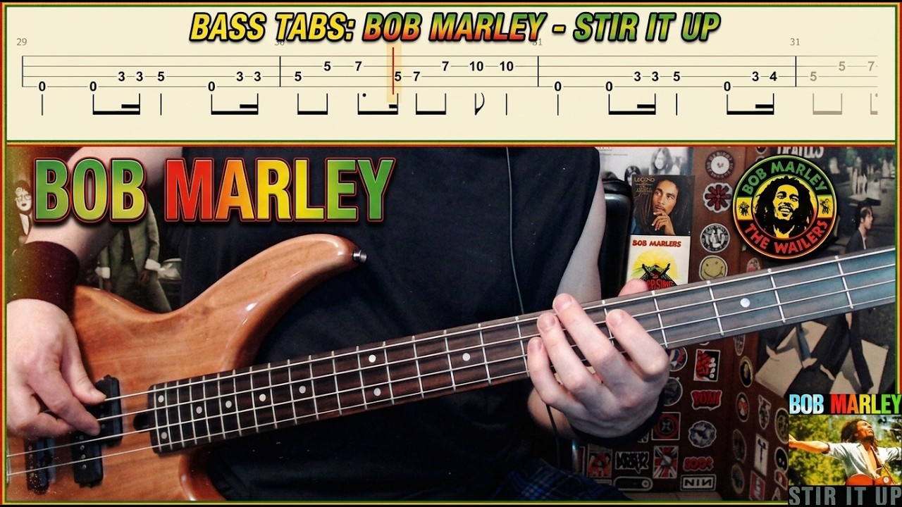 Stir It Up by Bob Marley - Bass Cover with Tabs Play-Along