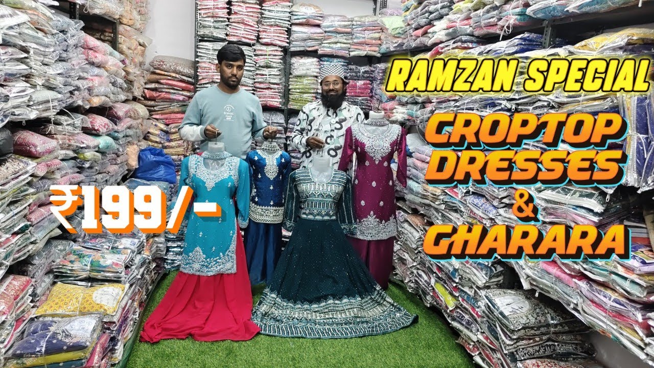 Hyderabad Wholesale Readymade Dresses  Croptop & Gharara ₹199/- NO GST New S.B Traders.