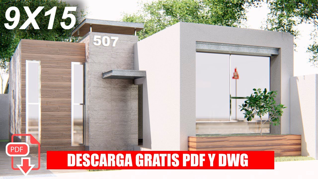 PLANO DE CASA ¡GRATIS! 9 X 15 METROS / HOUSE PLANS 9 X 15 METERS