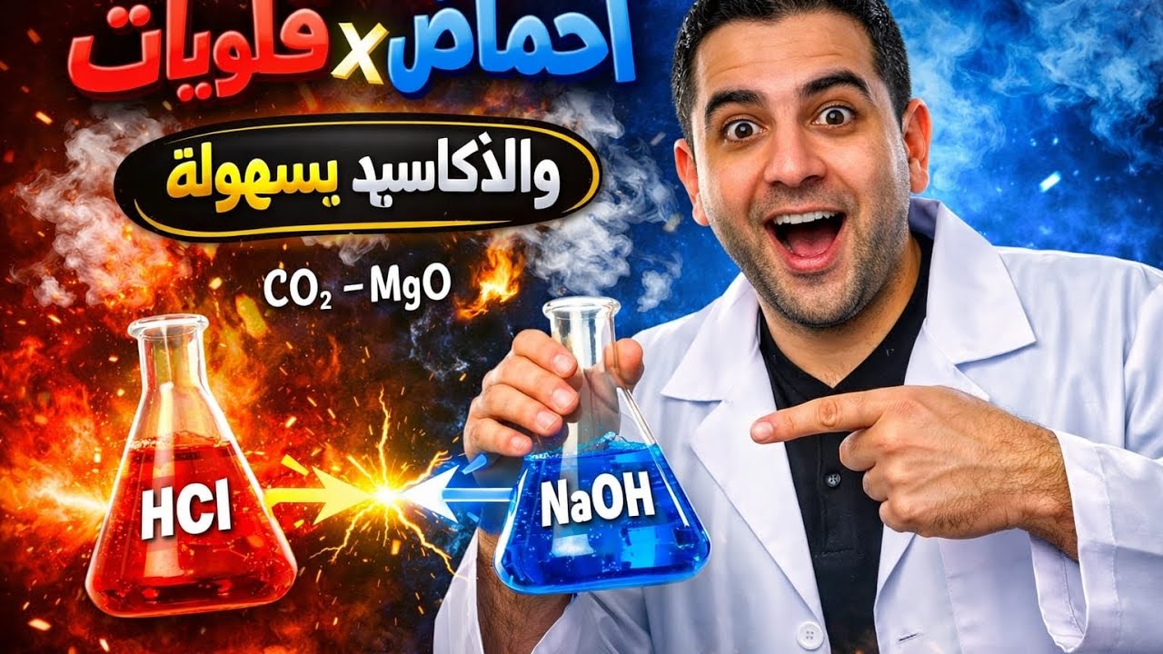 الدرس التاني الوحده الأولى أولى إعدادي الترم التاني الأحماض و القلويات و الأكاسيد 