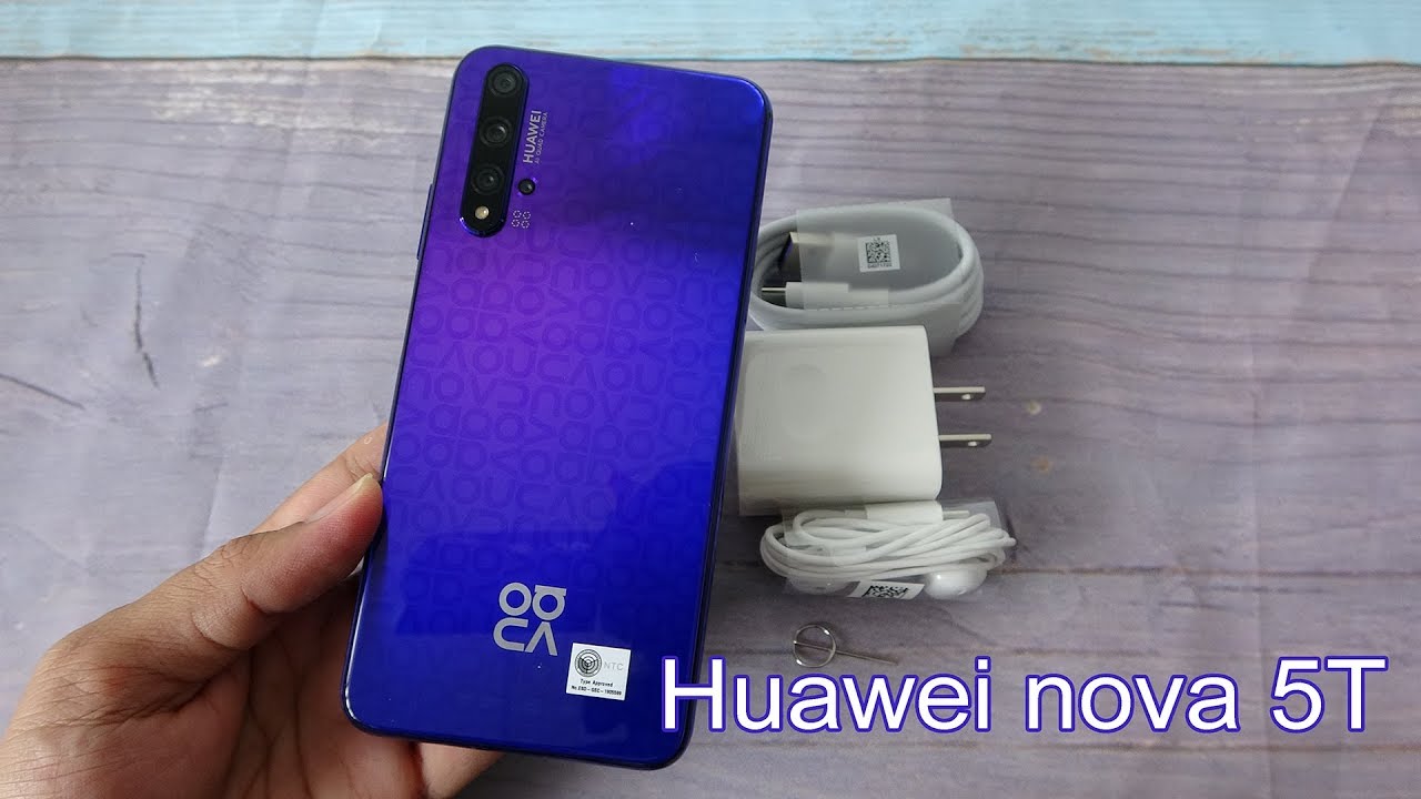 Huawei nova 5T Midsummer Purple unboxing | test camera, fingerprint and face ID