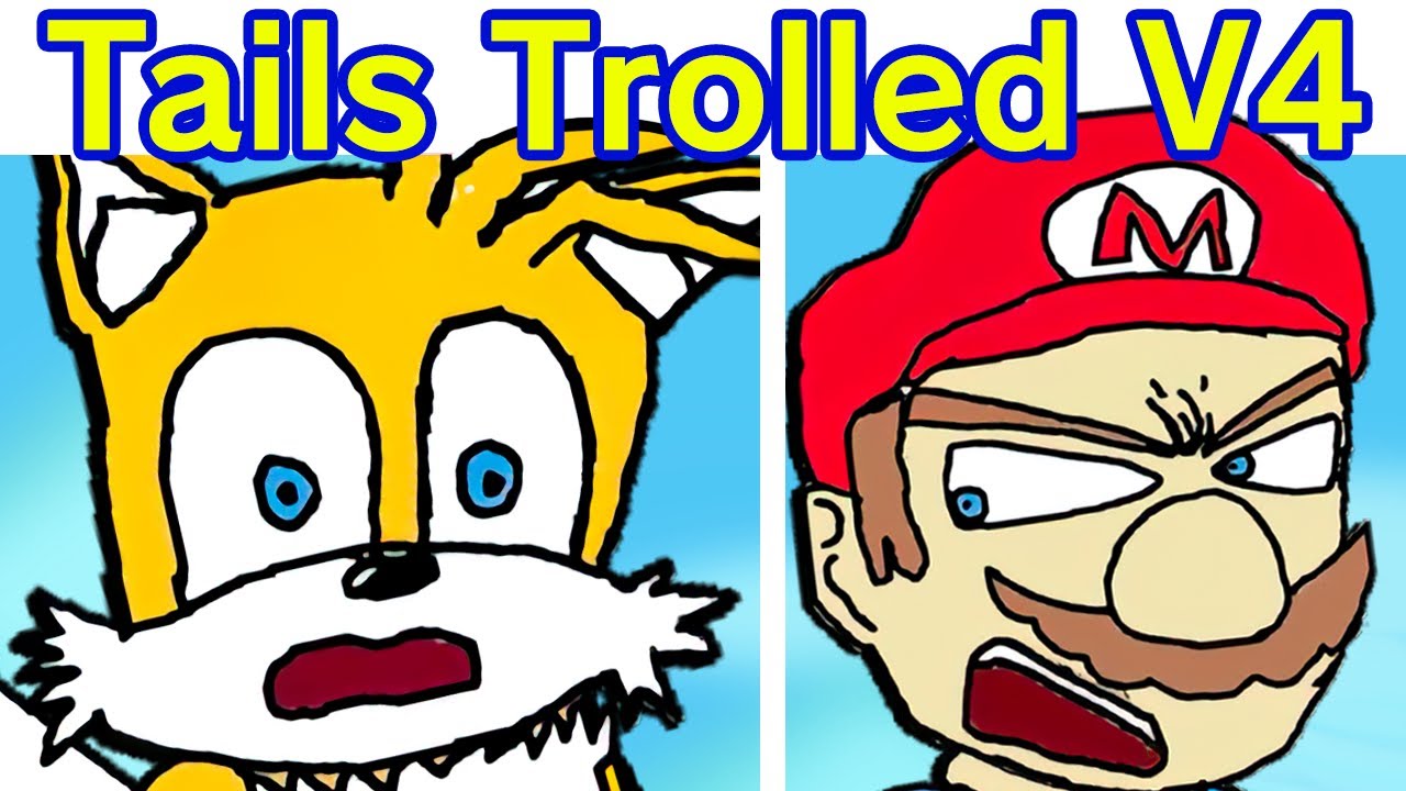 Friday Night Funkin' VS Tails Gets Trolled V4 FULL WEEK + Cutscenes (FNF Mod/Sonic/Mario/Luigi)
