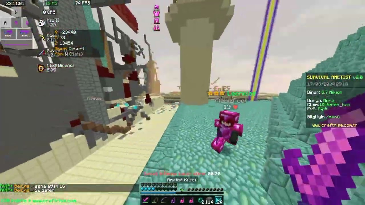 Craftrise Survival Ametist 3xKRAL KESME /CAMİ DÖVÜŞÇÜLERİ/DUEL/NETHER/AÇIK ALAN