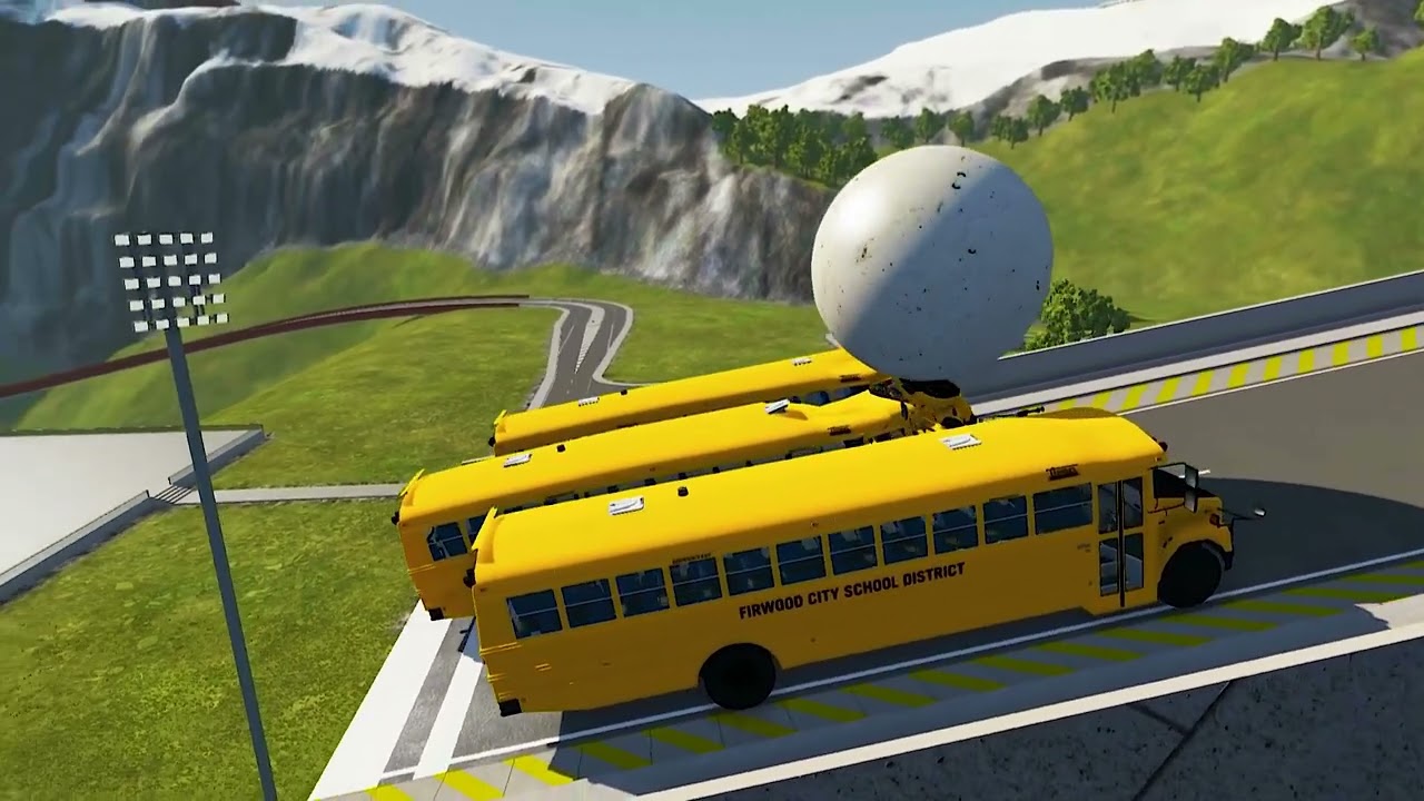 GIANT STONE BALL vs. CARS &ndash; BeamNG Drive