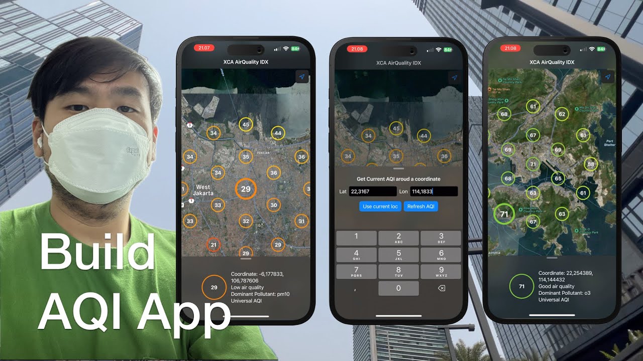 Build an Air Quality Index App with SwiftUI Map & Google AQI API | iOS 17