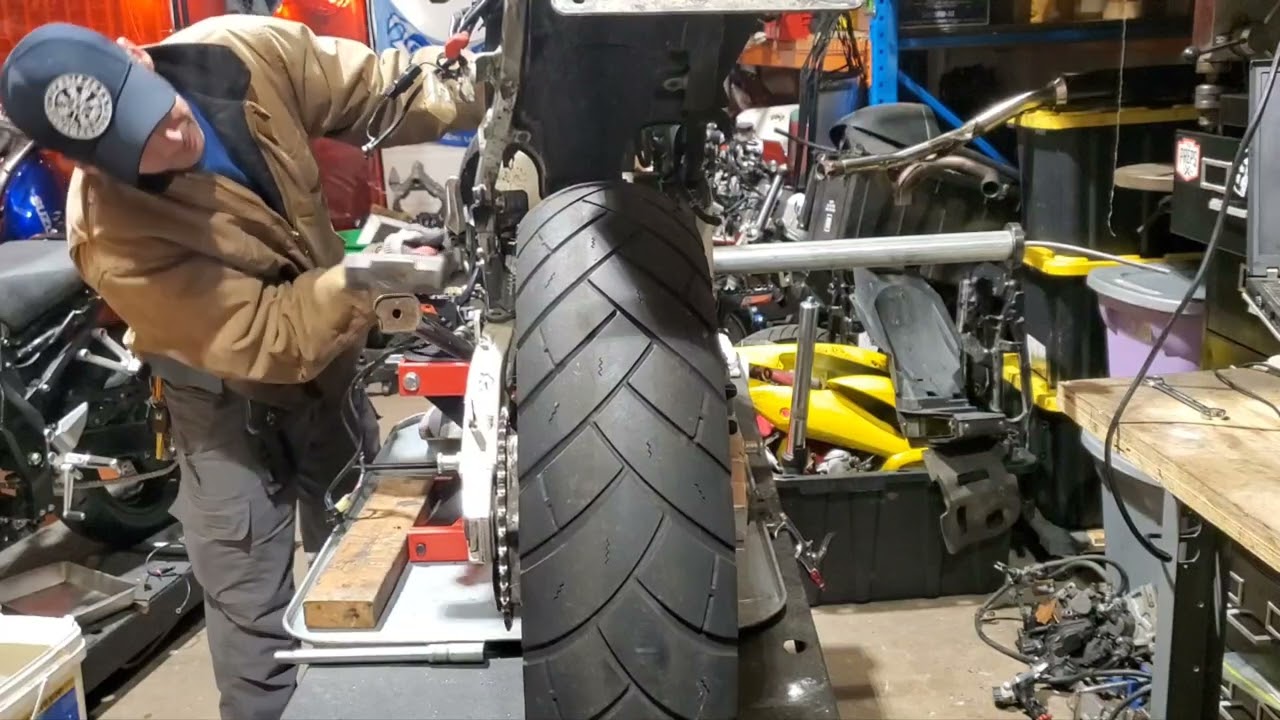 drz400 stuck swingarm pivot removal