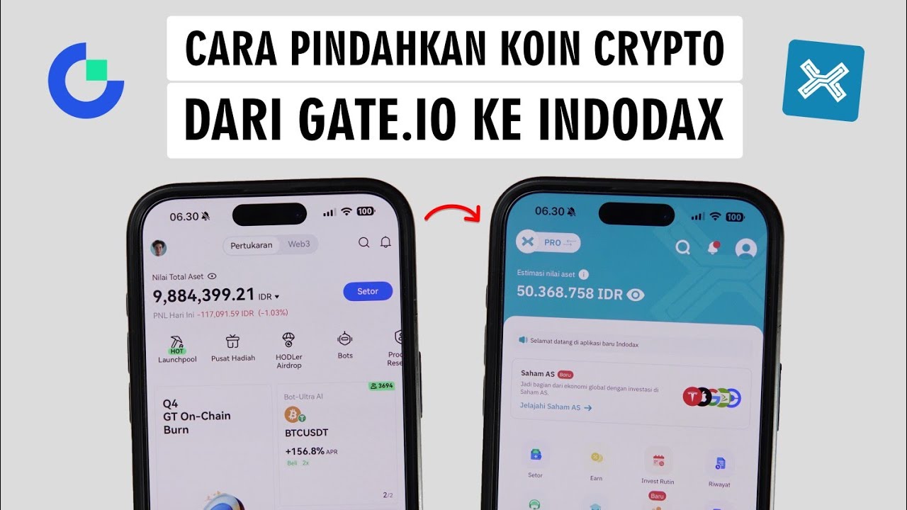 Cara Transfer Koin Crypto dari Aplikasi Gate.io ke Indodax