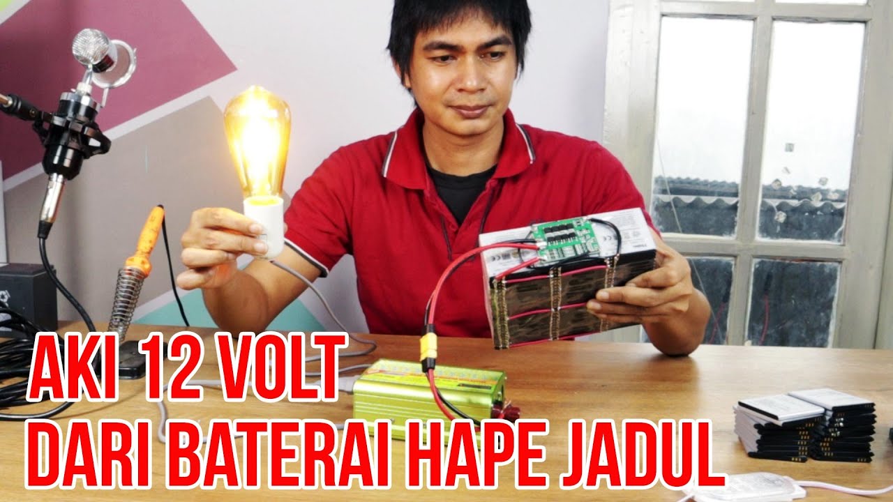 Membuat Aki Baterai Pack 12 Volt dari Baterai Hape Jadul