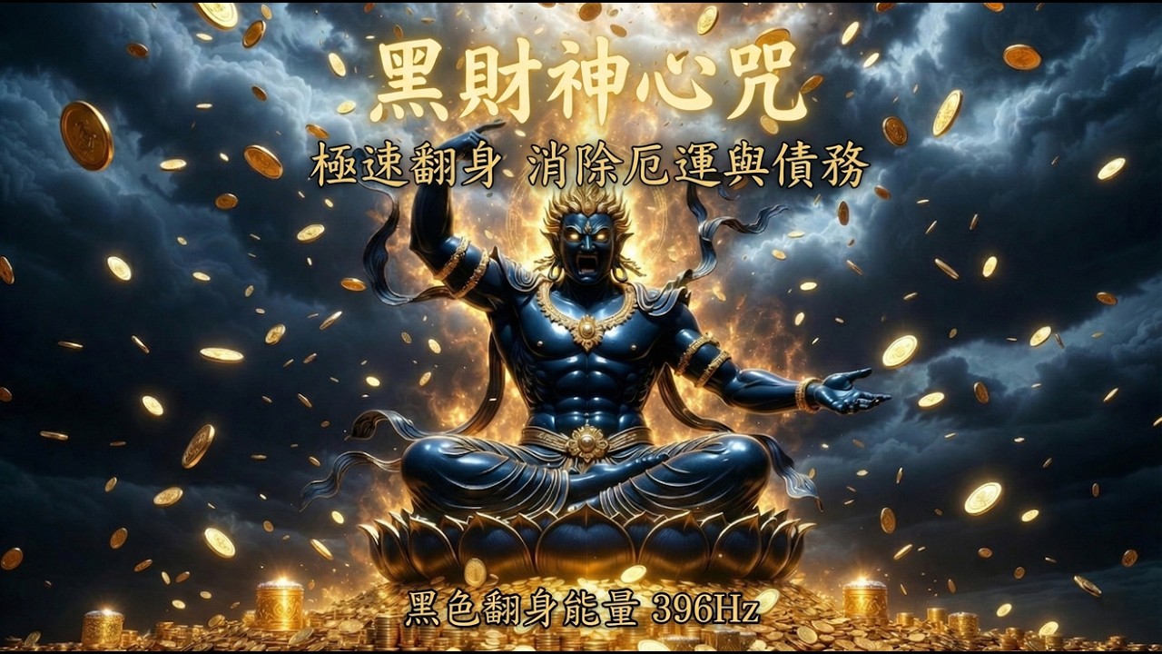 【極速翻身】黑財神專屬心咒 108遍 | 396Hz 摧毀極度貧困與厄運 | 化解巨債、驅除小人、迎來暴富轉機 | Black Dzambhala Mantra