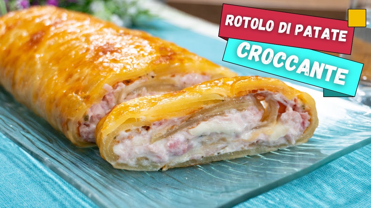 Rotolo di patate croccante con cuore cremoso e filante
